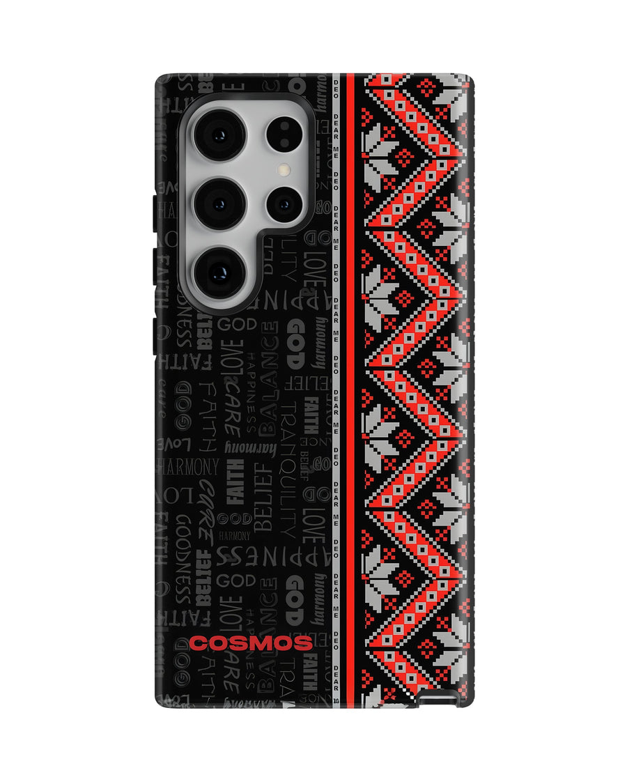Samsung Galaxy S24 Ultra Tank Case | Textures (Tribal Noir)