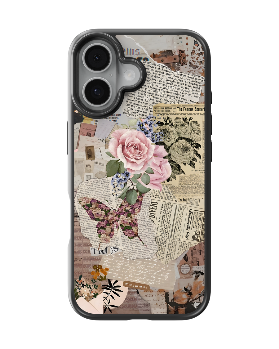 Girls Aesthetic Impact Case (Flowers and Pages)