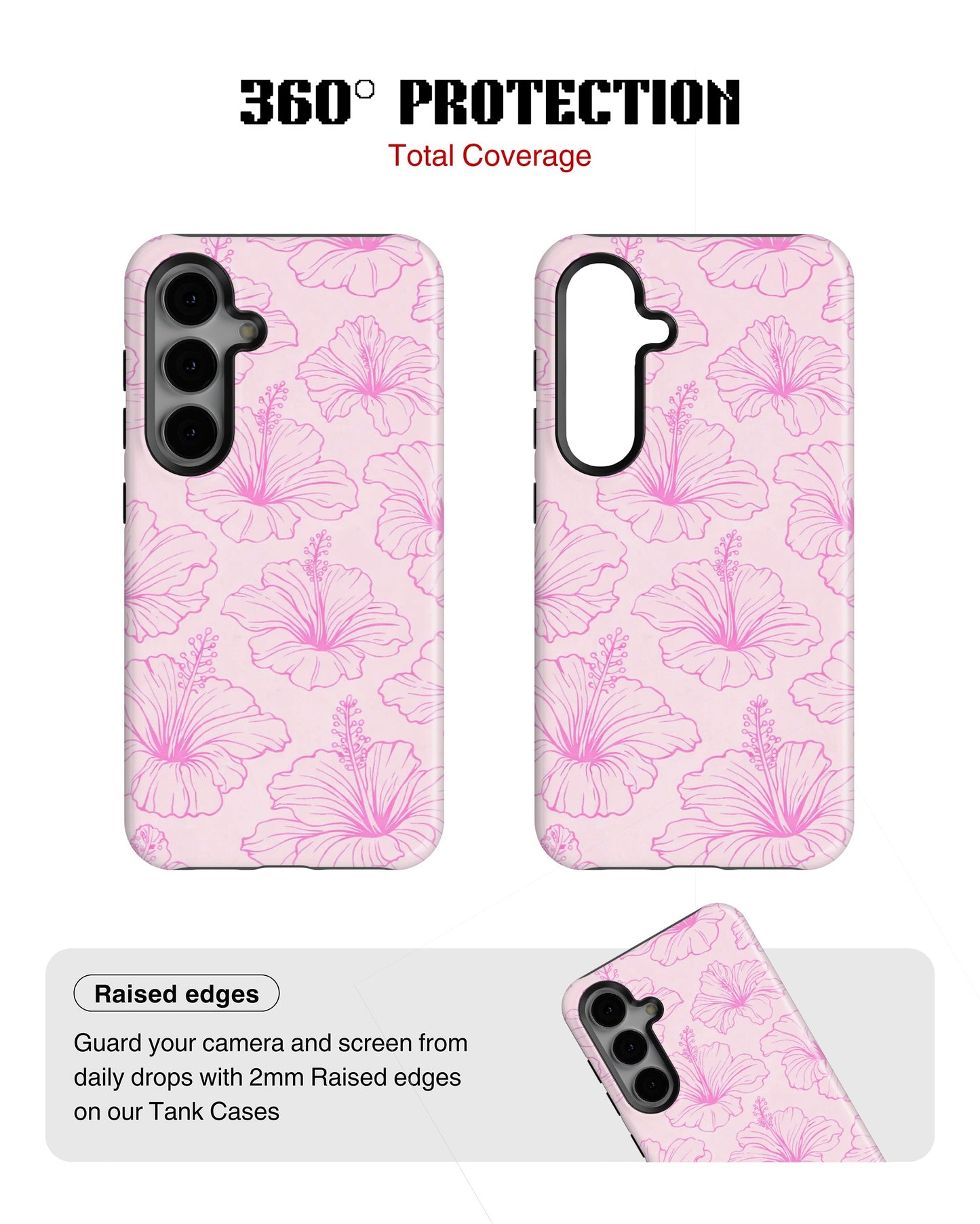 Samsung Galaxy S24 Tank Case | Girls Aesthetics (Blush Hibiscus)