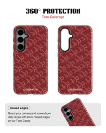 Samsung Galaxy S24 Tank Case | Textures (Crimson Knit)