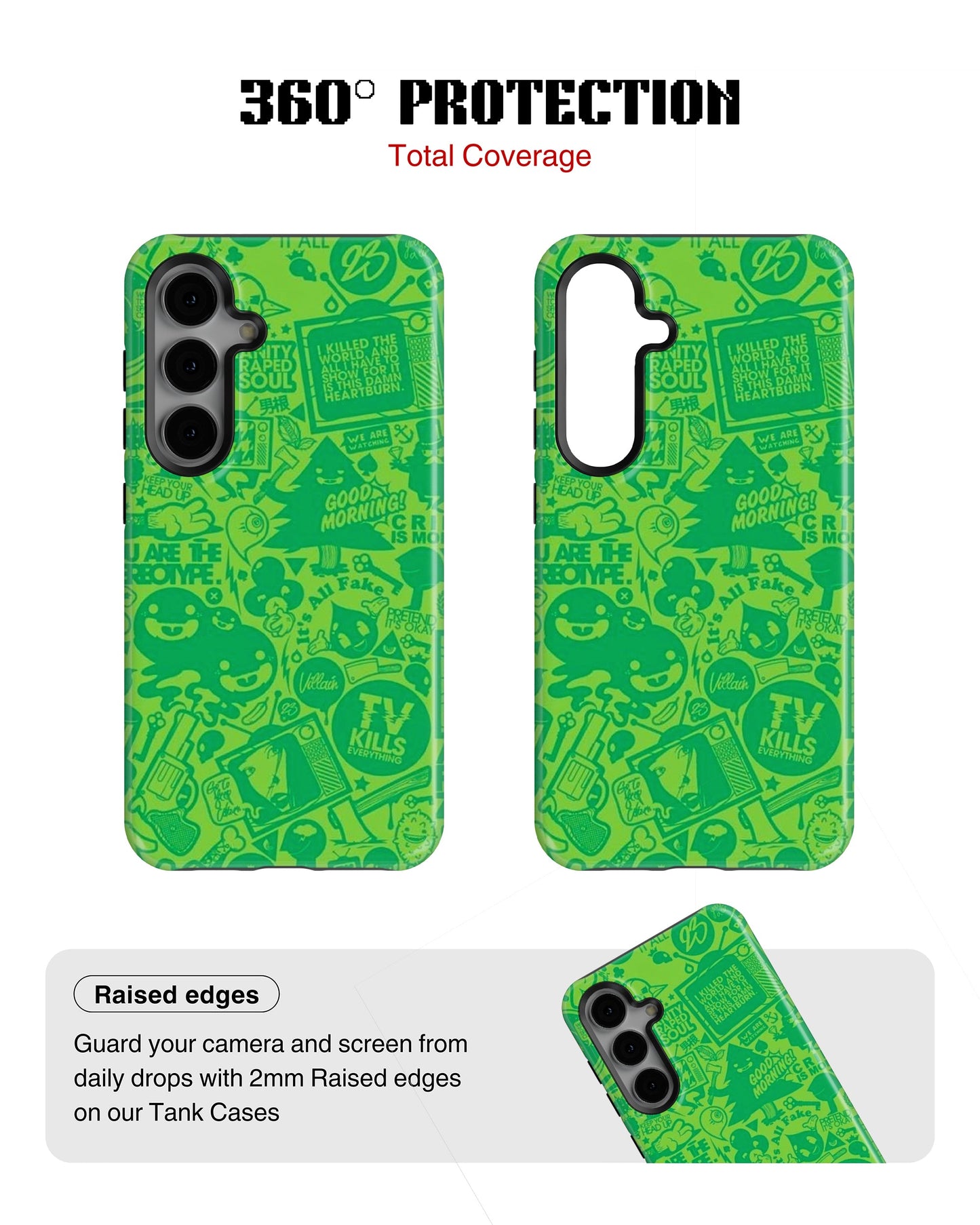 Samsung Galaxy S23 Tank Case | Modernism (Green Chaos)