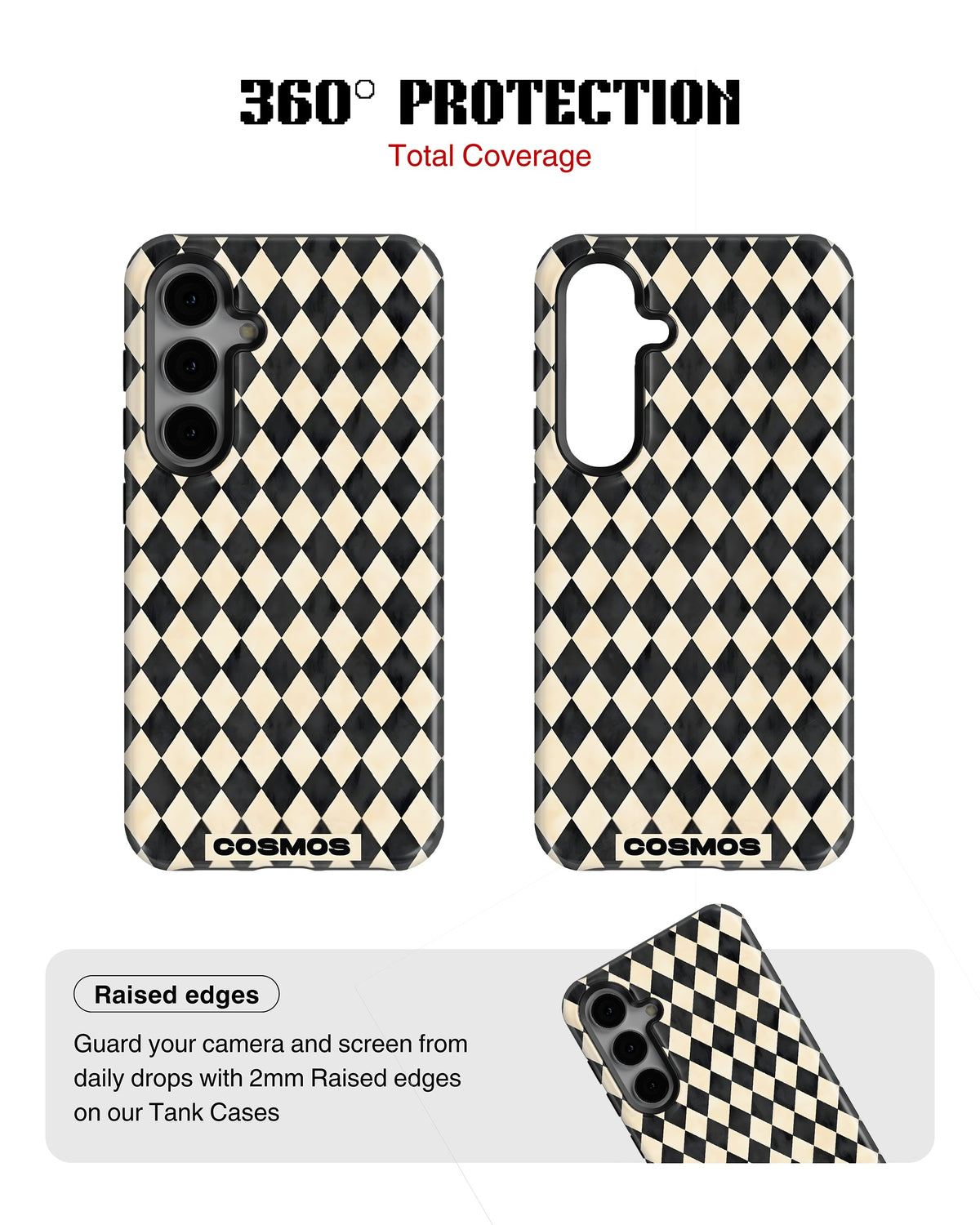 Samsung Galaxy S23 Plus Tank Case | Textures (Harlequin Ivory)