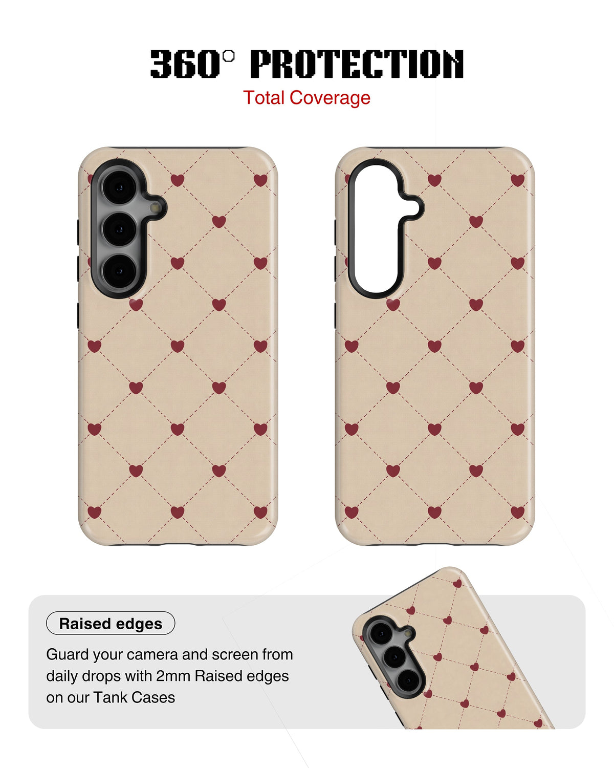 Samsung Galaxy S23 Plus Tank Case | Girls Aesthetics (Heart Lattice)