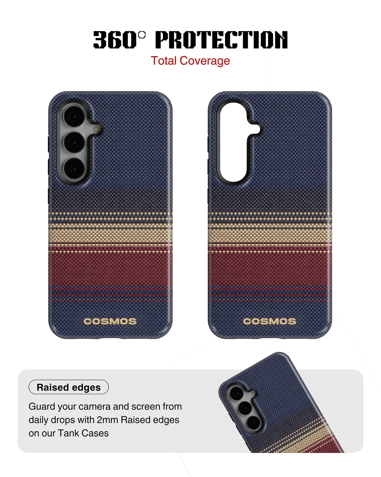 Samsung Galaxy S23 Tank Case | Textures (Midnight Border)
