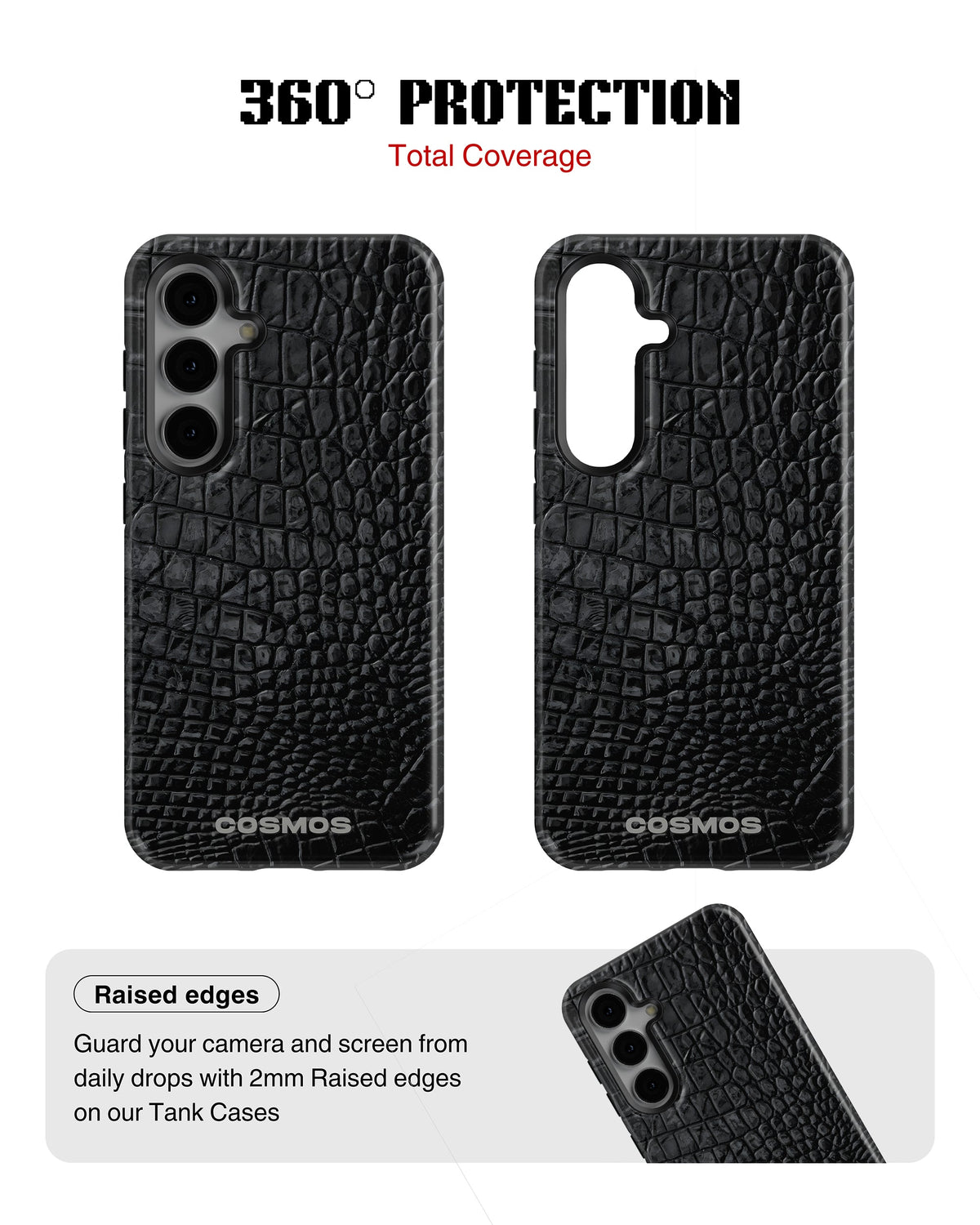 Samsung Galaxy S23 Plus Tank Case | Textures (Obsidian Croc)