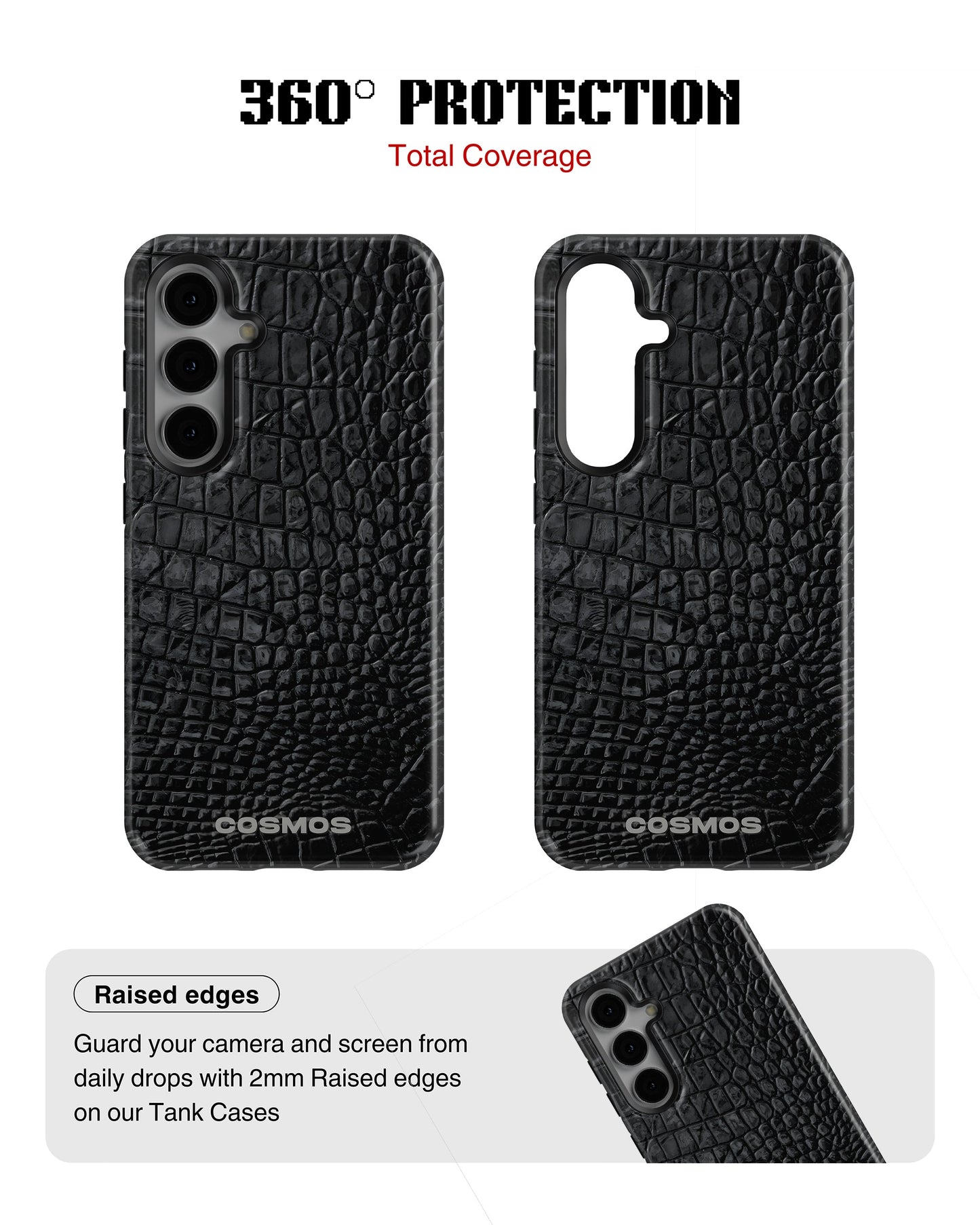 Samsung Galaxy S23 Plus Tank Case | Textures (Obsidian Croc)