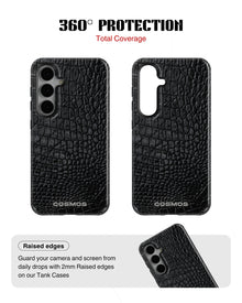 Samsung Galaxy S23 Tank Case | Textures (Obsidian Croc)