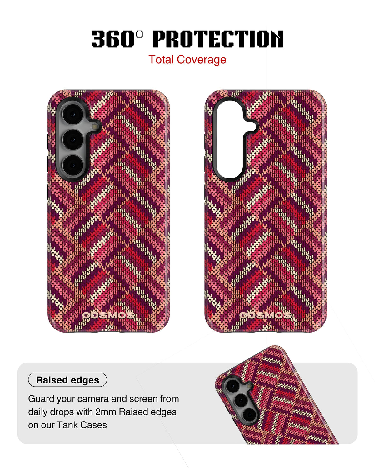 Samsung Galaxy S24 Tank Case | Textures (Ruby Weave)