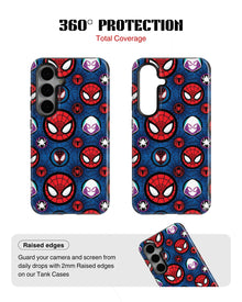 Samsung Galaxy S23 Tank Case | Superhero (Spider Icons)