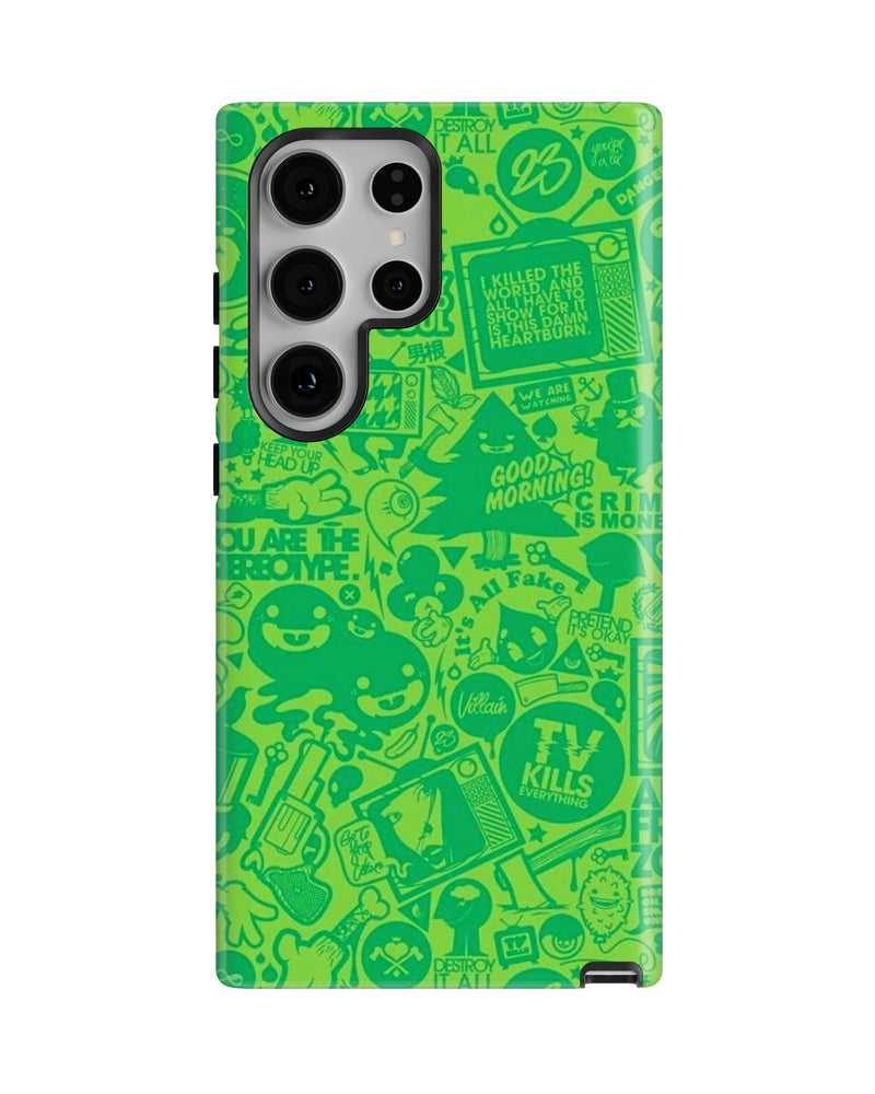 Samsung Galaxy S24 Ultra Tank Case | Modernism (Green Chaos)