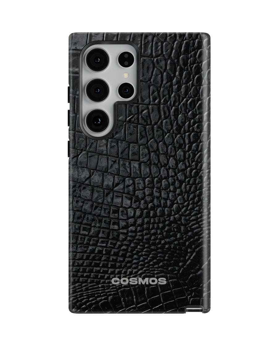 Samsung Galaxy S23 Ultra Tank Case | Textures (Obsidian Croc)