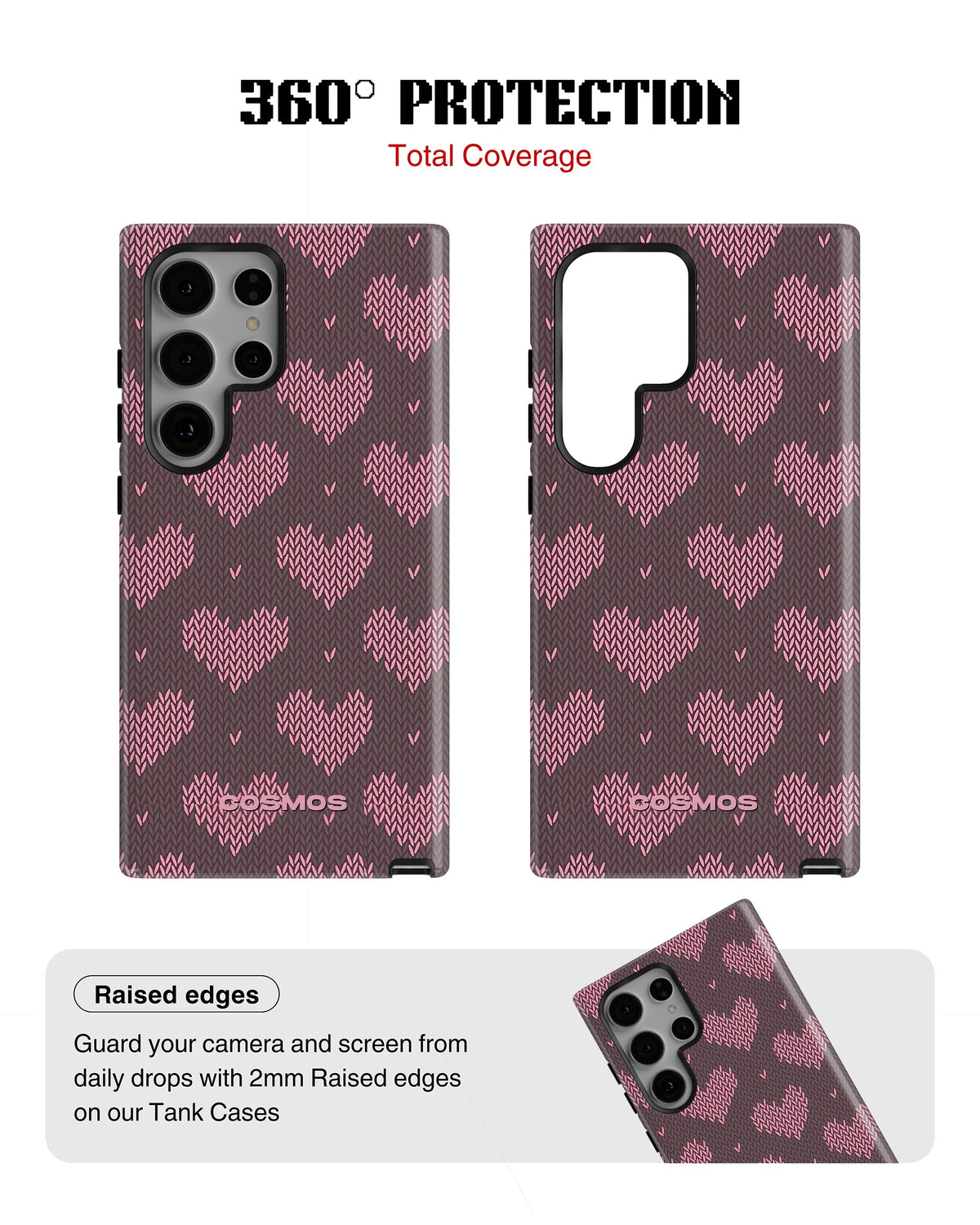 Samsung Galaxy S23 Ultra Tank Case | Textures (Blush Hearts)
