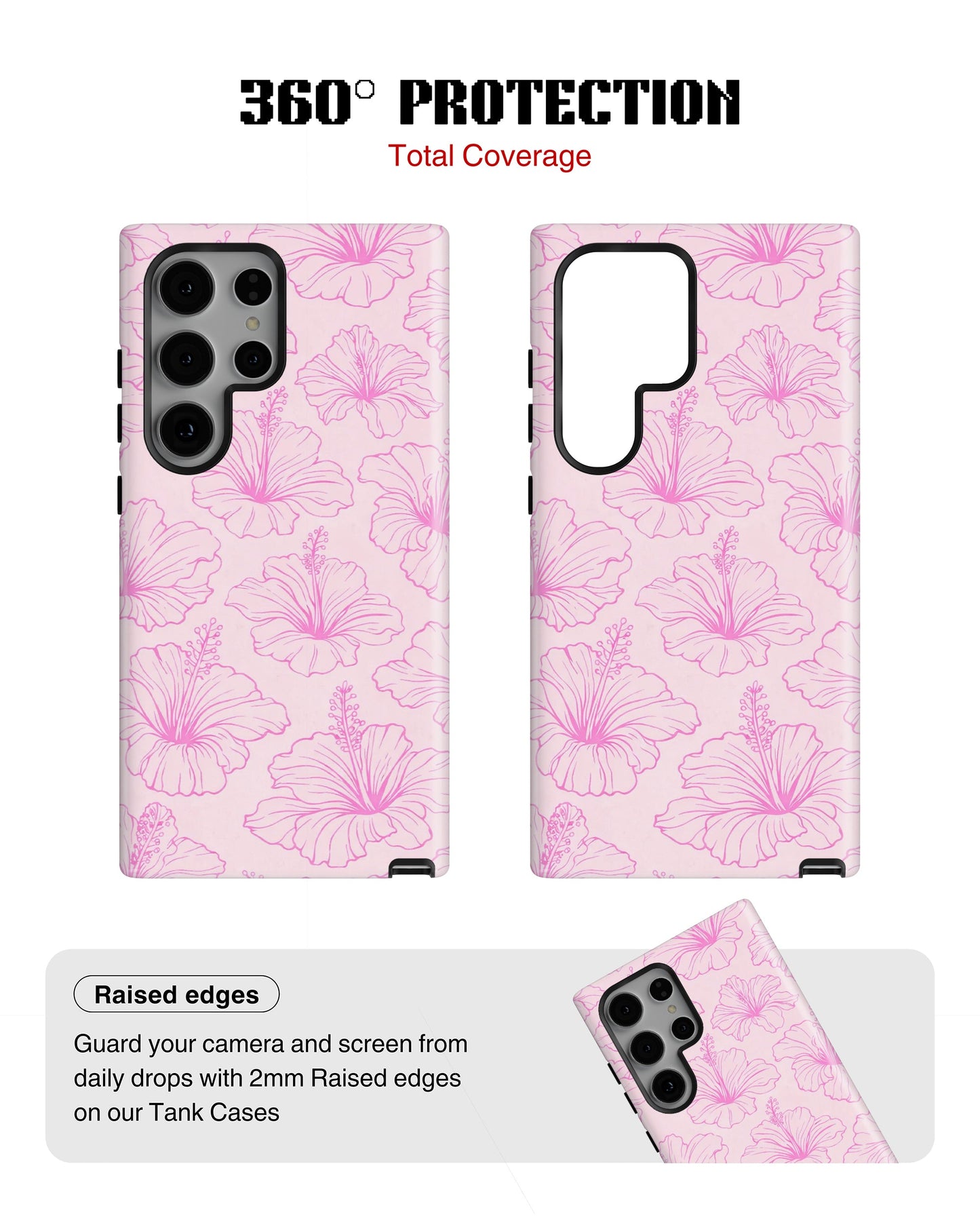 Samsung Galaxy S23 Ultra Tank Case | Girls Aesthetics (Blush Hibiscus)