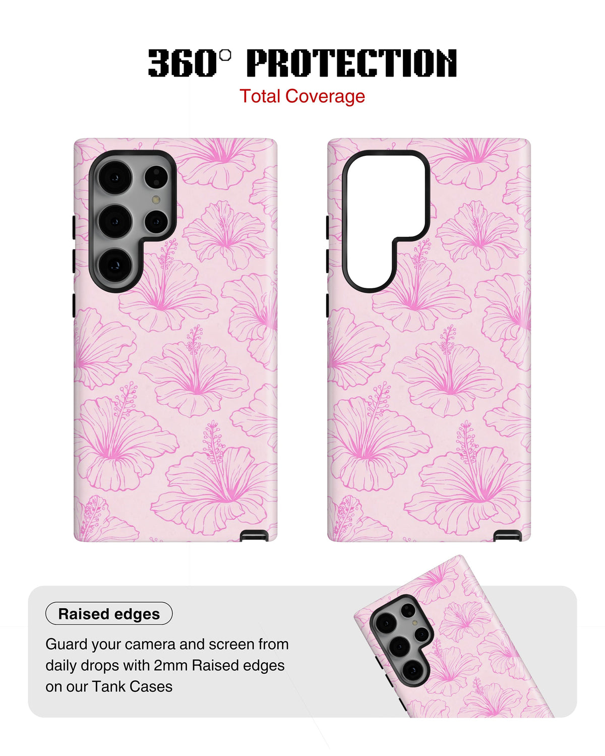Samsung Galaxy S24 Ultra Tank Case | Girls Aesthetics (Blush Hibiscus)