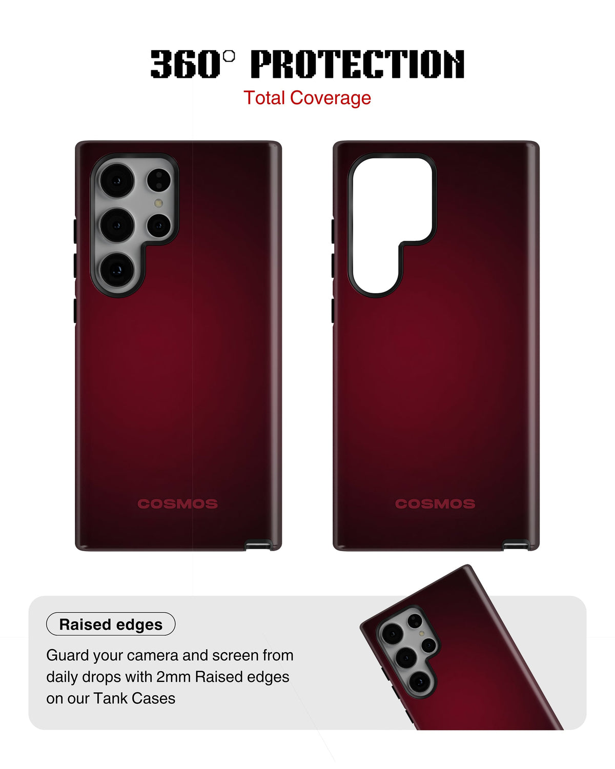 Samsung Galaxy S24 Ultra Tank Case | Textures (Burgundy Fade)