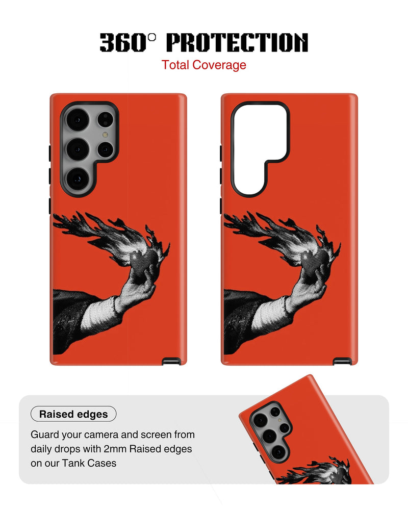 Samsung Galaxy S24 Ultra Tank Case | Modernism (Burning Hand)