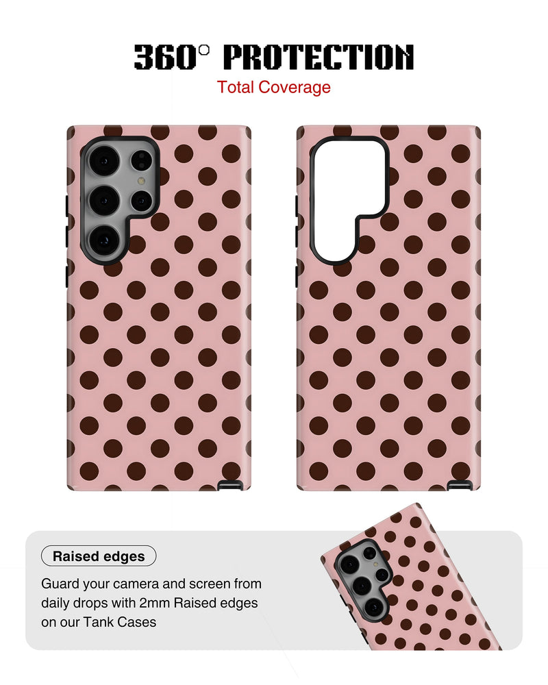 Samsung Galaxy S23 Ultra Tank Case | Girls Aesthetics (Choco Dots)