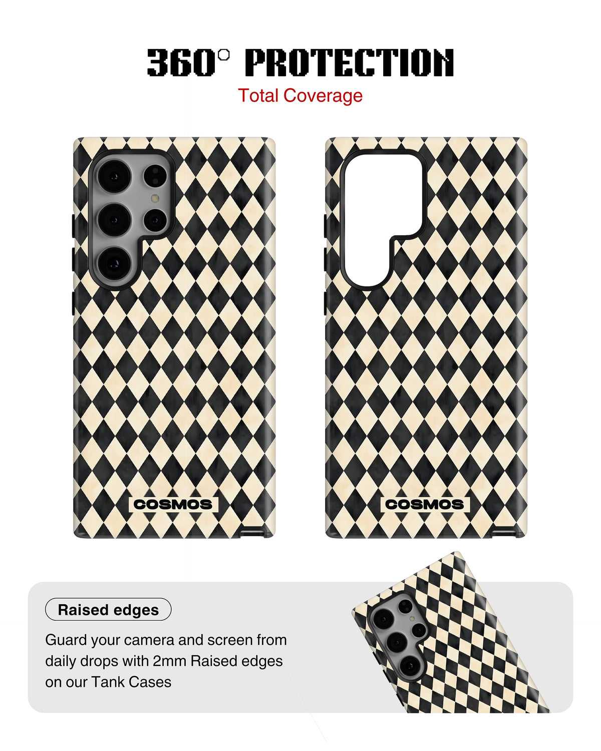Samsung Galaxy S23 Ultra Tank Case | Textures (Harlequin Ivory)