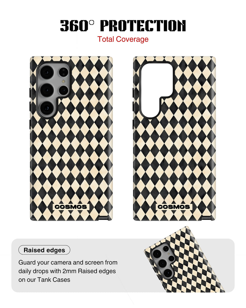 Samsung Galaxy S24 Ultra Tank Case | Textures (Harlequin Ivory)