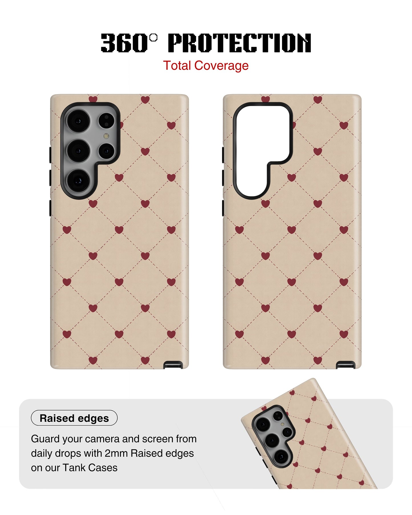 Samsung Galaxy S23 Ultra Tank Case | Girls Aesthetics (Heart Lattice)