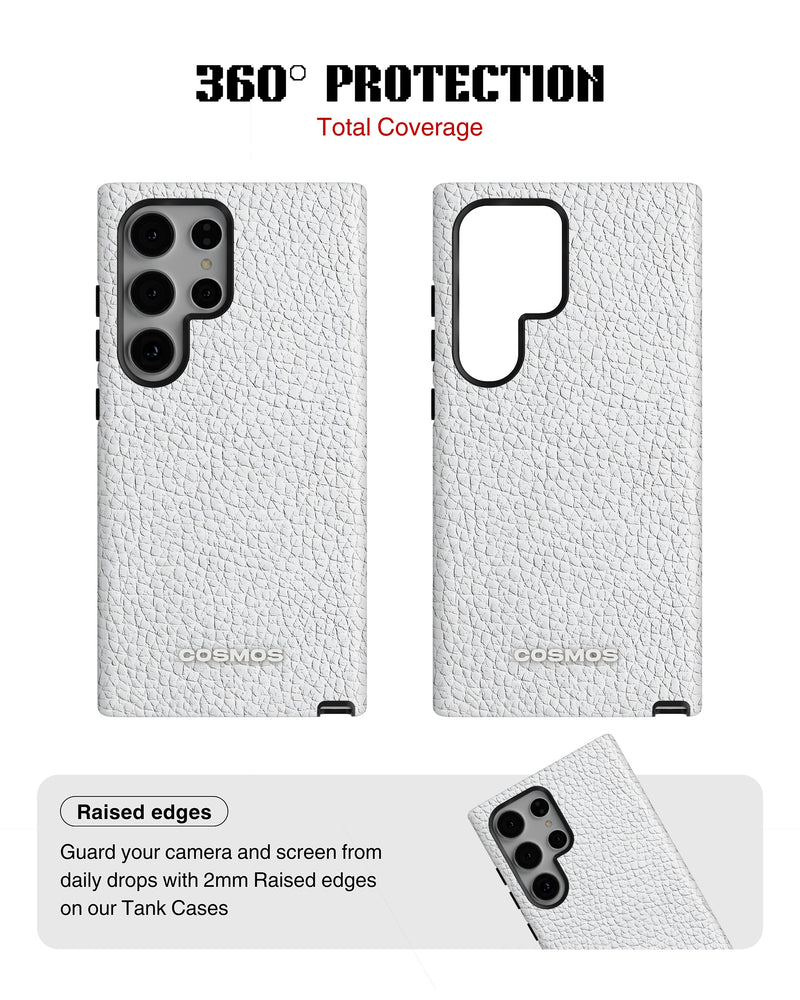 Samsung Galaxy S24 Ultra Tank Case | Textures (Ivory Grain)