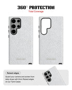 Samsung Galaxy S23 Ultra Tank Case | Textures (Ivory Grain)