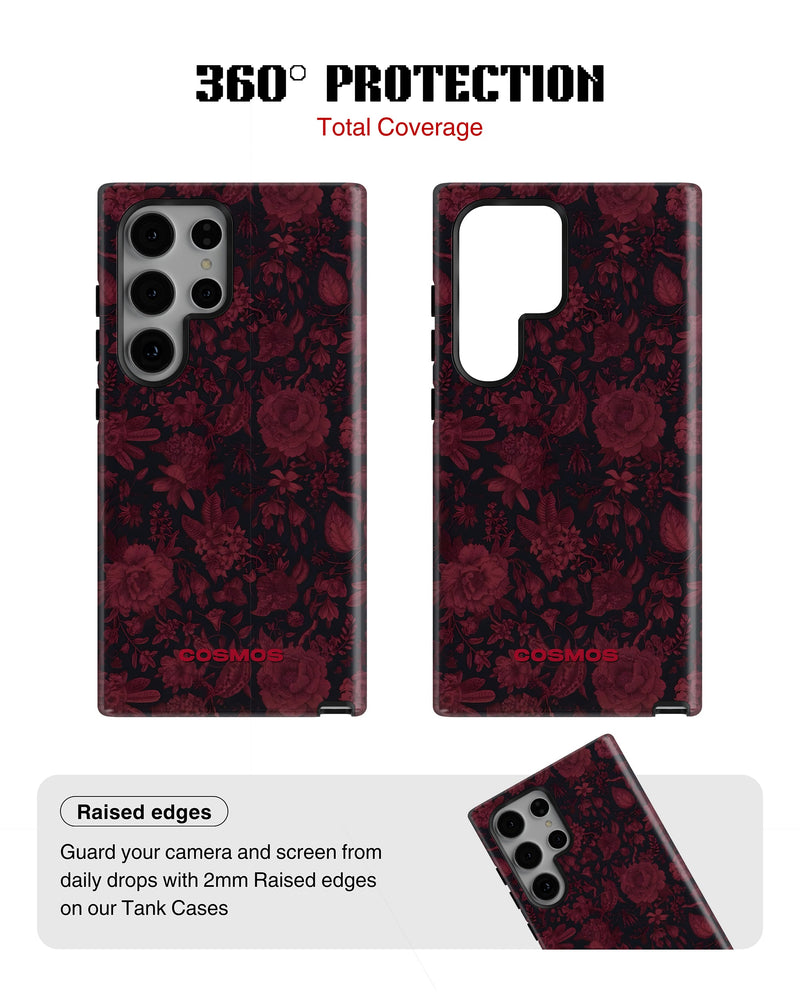 Samsung Galaxy S23 Ultra Tank Case | Textures (Midnight Rose)