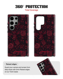 Samsung Galaxy S24 Ultra Tank Case | Textures (Midnight Rose)