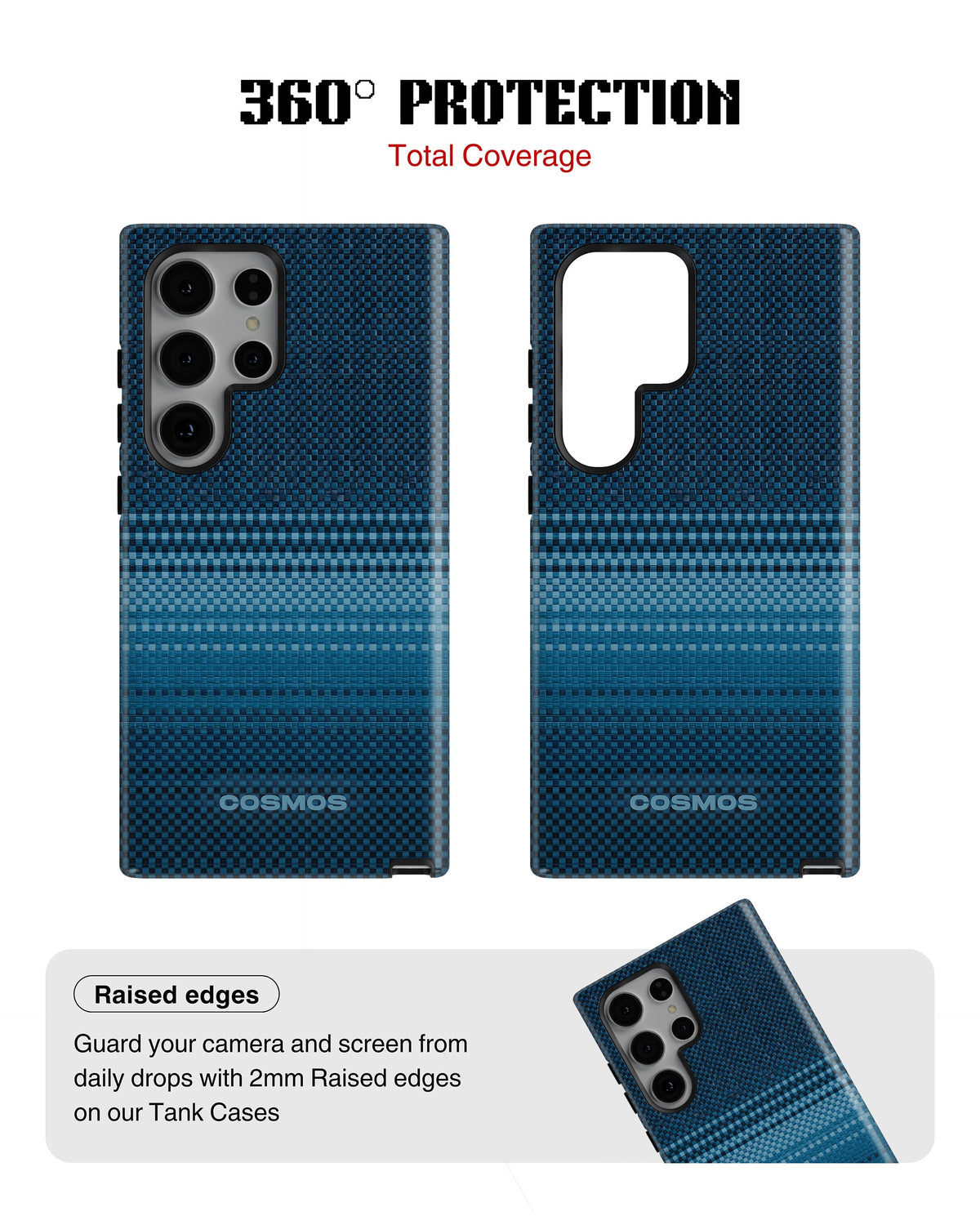 Samsung Galaxy S23 Ultra Tank Case | Textures (Ocean Stitch)