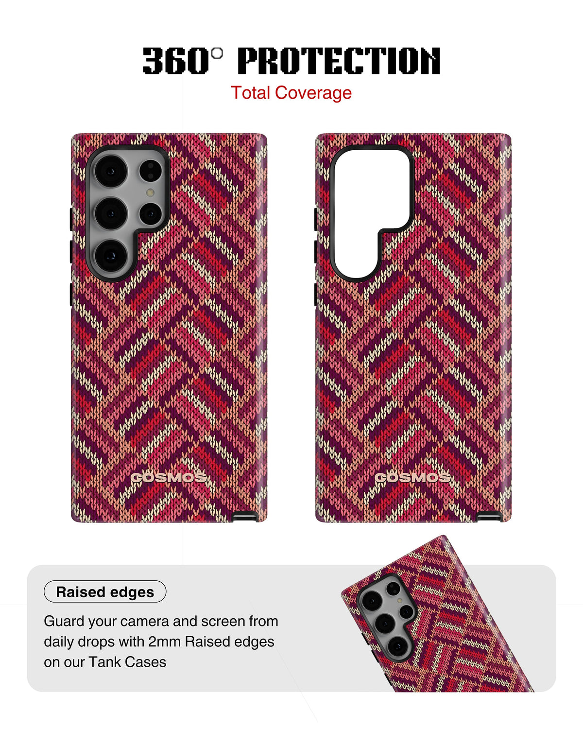 Samsung Galaxy S24 Ultra Tank Case | Textures (Ruby Weave)