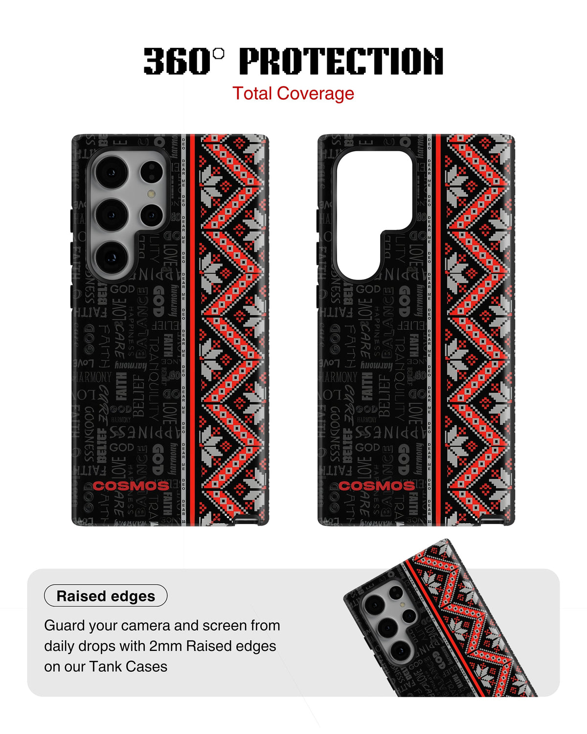Samsung Galaxy S23 Ultra Tank Case | Textures (Tribal Noir)