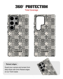 Samsung Galaxy S24 Ultra Tank Case | Textures (Vintage Mosaic)
