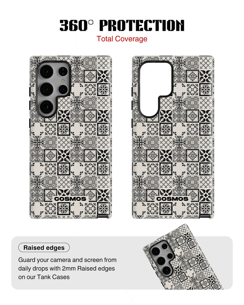 Samsung Galaxy S24 Ultra Tank Case | Textures (Vintage Mosaic)