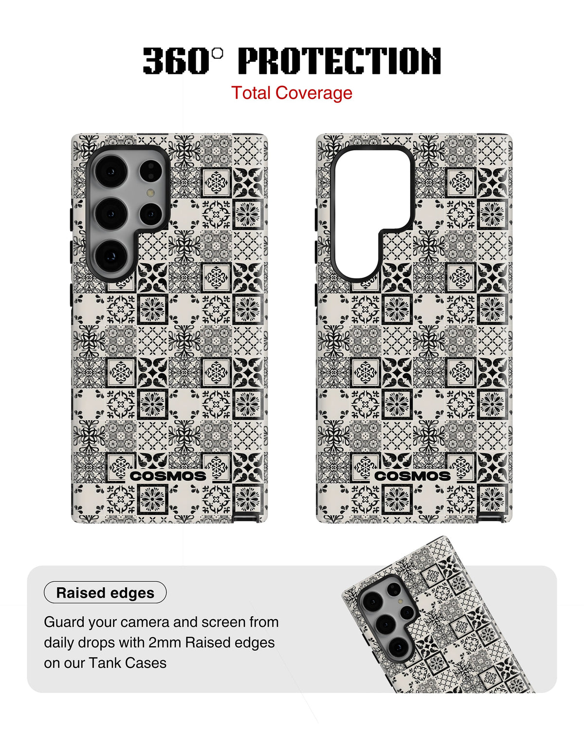 Samsung Galaxy S23 Ultra Tank Case | Textures (Vintage Mosaic)