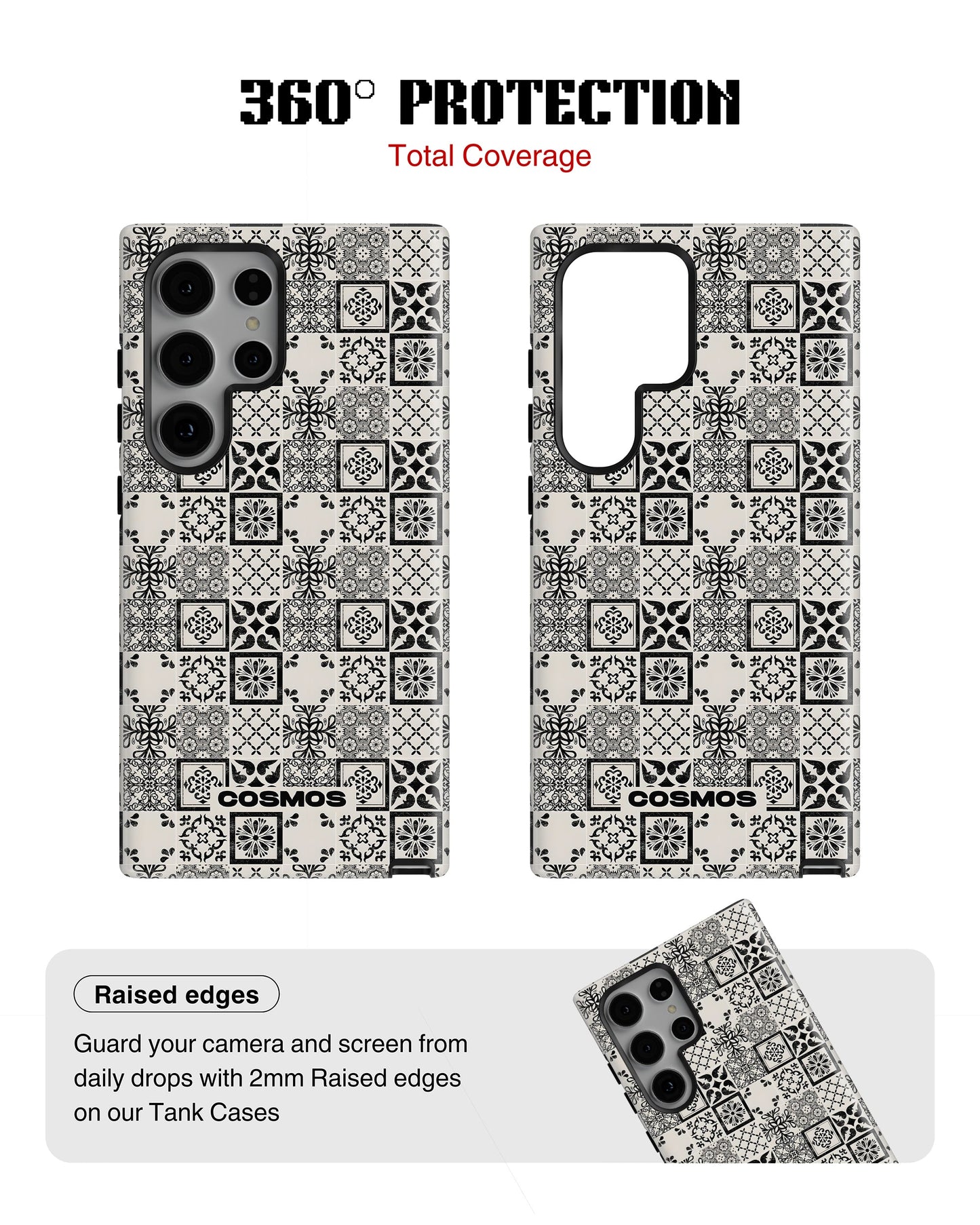Samsung Galaxy S23 Ultra Tank Case | Textures (Vintage Mosaic)