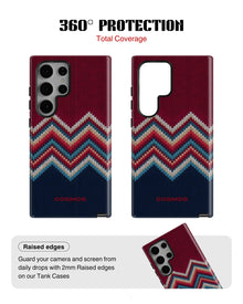 Samsung Galaxy S23 Ultra Tank Case | Textures (Winter Chevron)