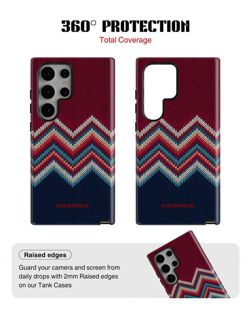 Samsung Galaxy S23 Ultra Tank Case | Textures (Winter Chevron)
