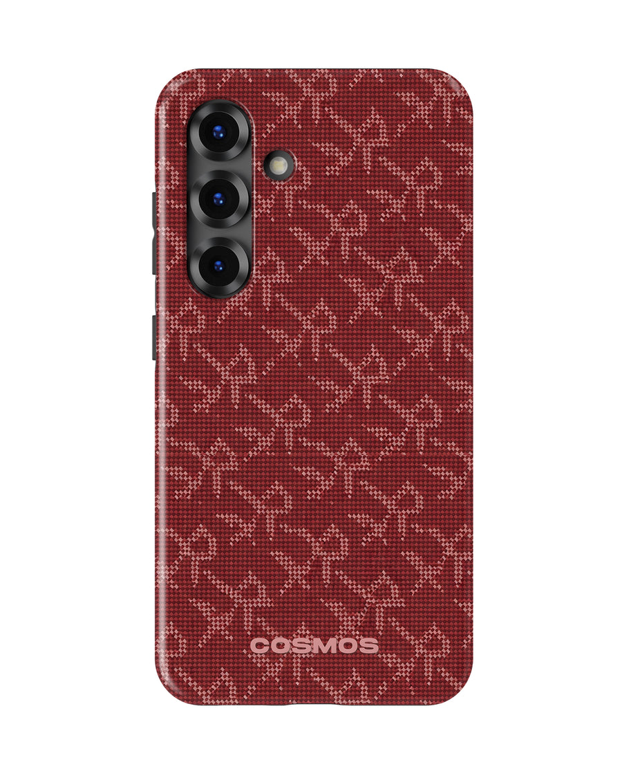 Samsung Galaxy S25 Tank Case | Textures (Crimson Knit)