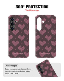 Samsung Galaxy S25 Tank Case | Textures (Blush Hearts)
