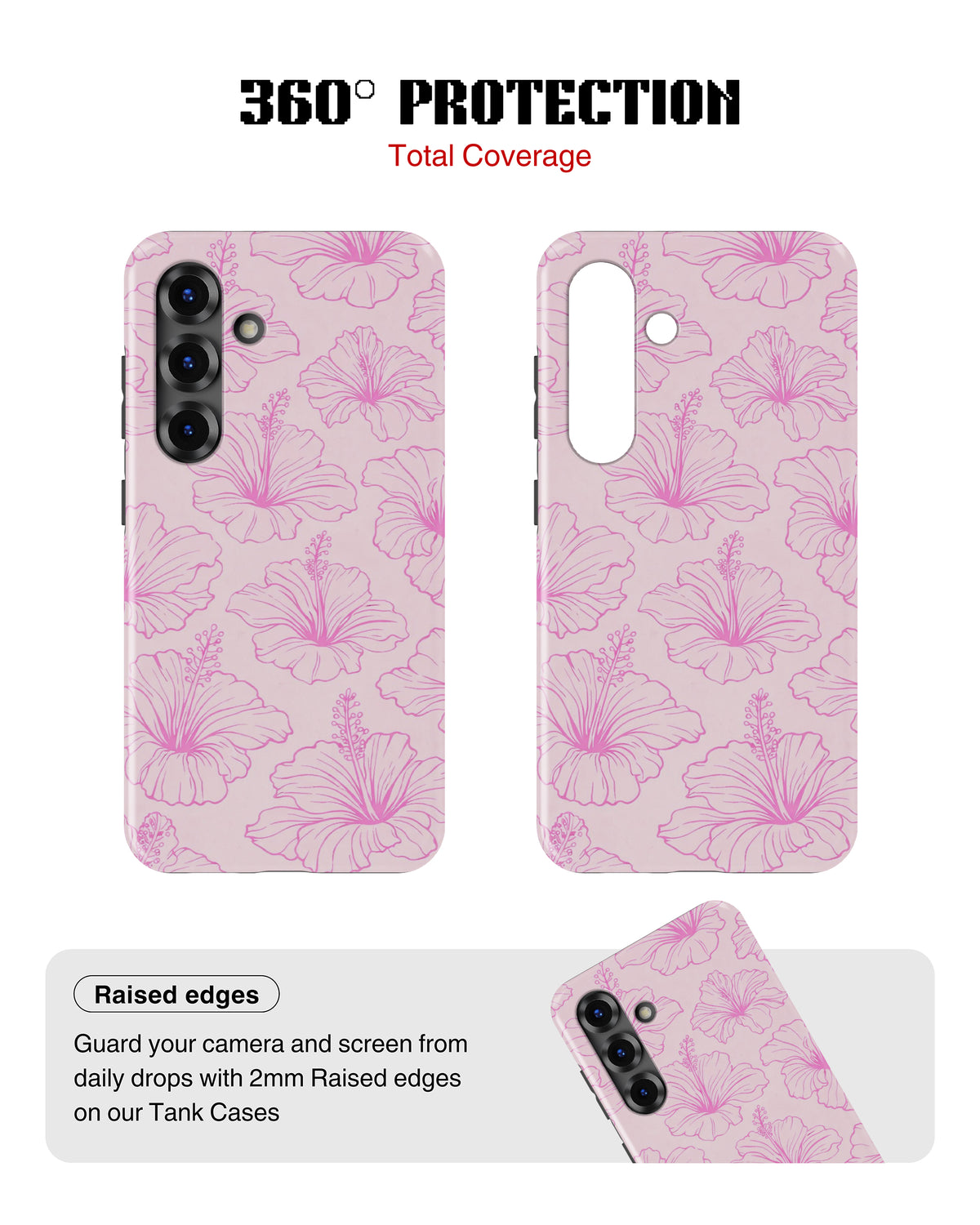 Samsung Galaxy S25 Tank Case | Girls Aesthetics (Blush Hibiscus)
