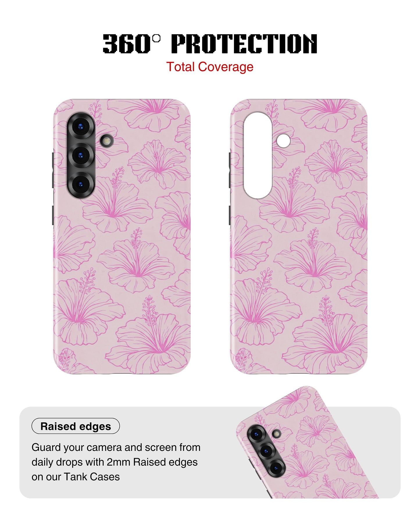 Samsung Galaxy S25 Tank Case | Girls Aesthetics (Blush Hibiscus)