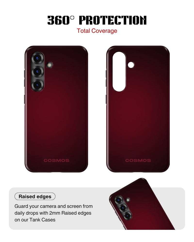 Samsung Galaxy S25 Tank Case | Textures (Burgundy Fade)