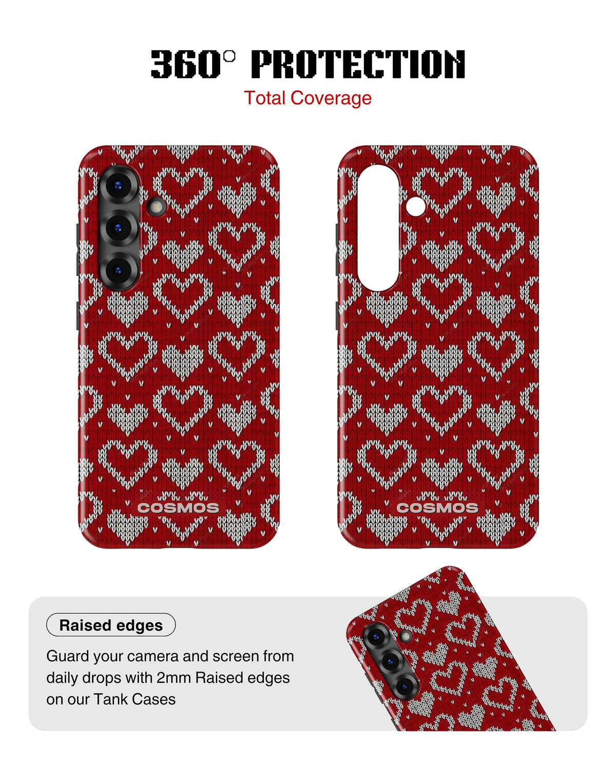 Samsung Galaxy S25 Tank Case | Textures (Candy Hearts)