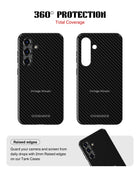 Samsung Galaxy S25 Tank Case | Textures (Carbon Weave)