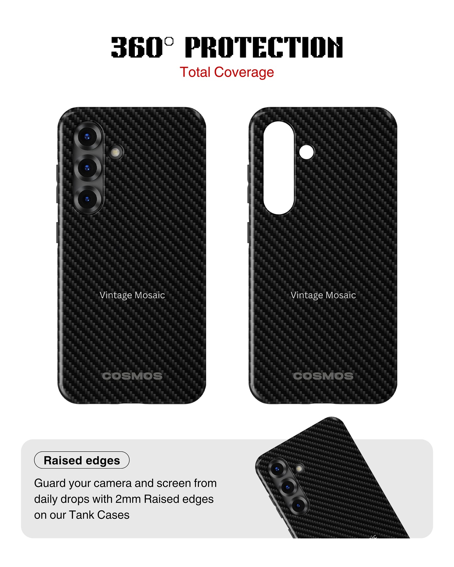 Samsung Galaxy S25 Tank Case | Textures (Carbon Weave)