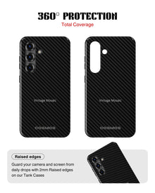 Samsung Galaxy S25 Tank Case | Textures (Carbon Weave)