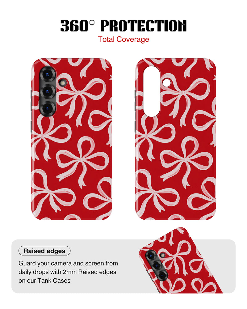 Samsung Galaxy S26 Tank Case | Girls Aesthetics (Crimson Bows)