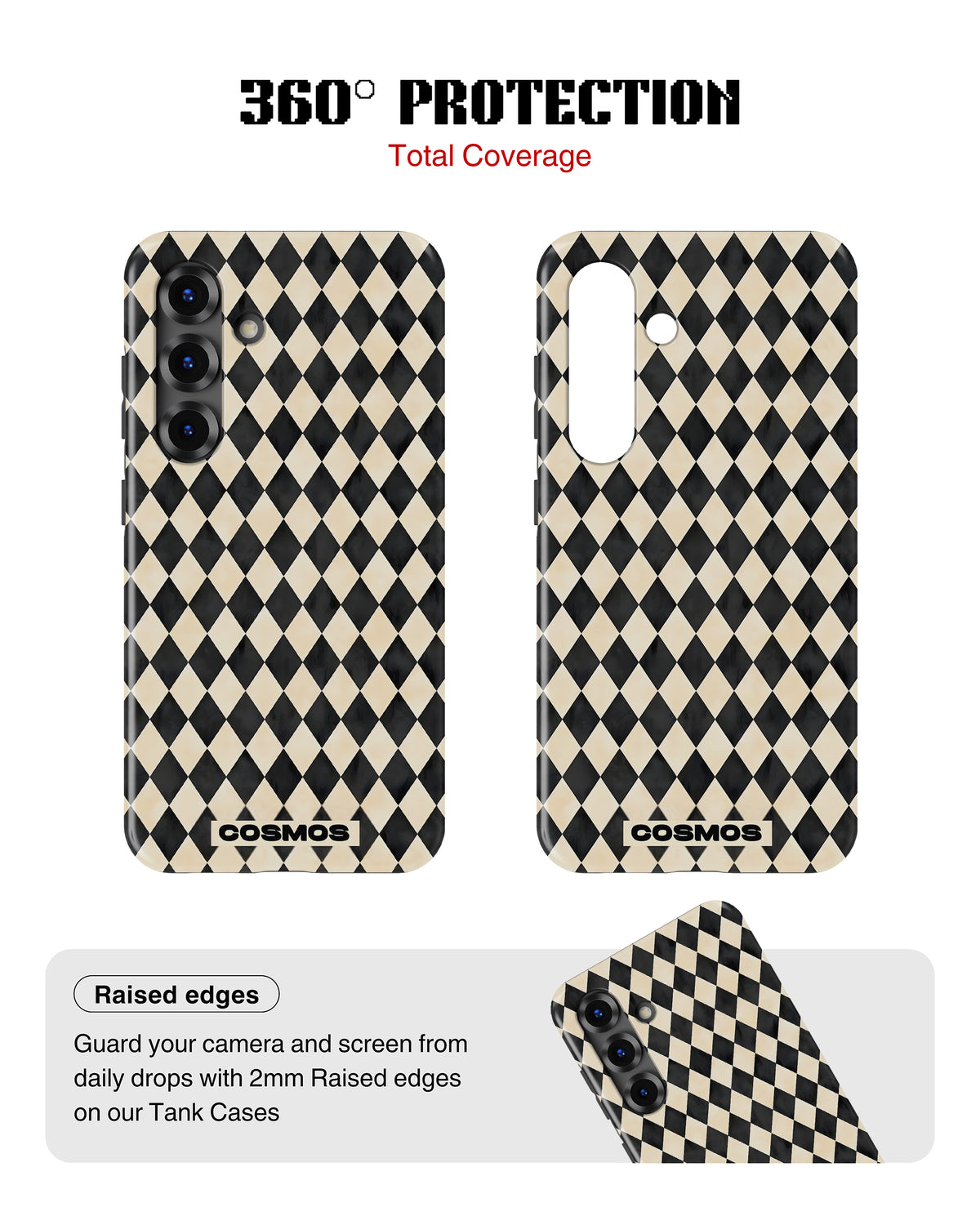 Samsung Galaxy S26 Tank Case | Textures (Harlequin Ivory)