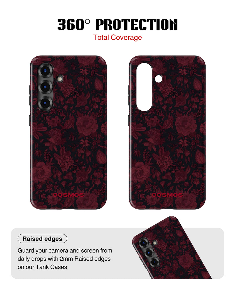 Samsung Galaxy S25 Tank Case | Textures (Midnight Rose)