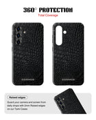 Samsung Galaxy S25 Tank Case | Textures (Obsidian Croc)
